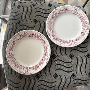 2 Vintage Howard Johnson's Restaurant Ware March Of Progress Plates Mayer China